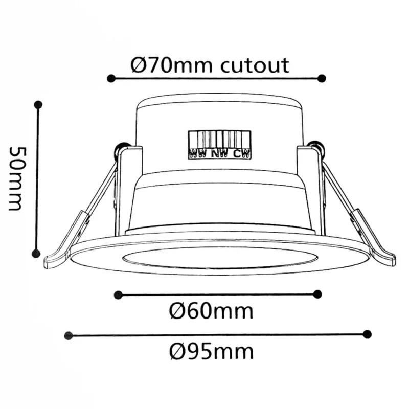 LEDダウンライトの取付け開口